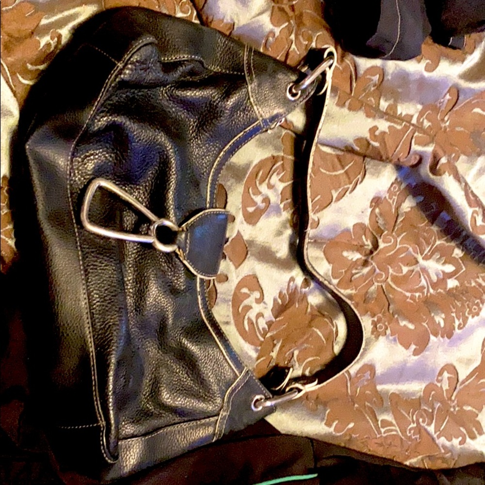 Anne Klein black leather purse never used